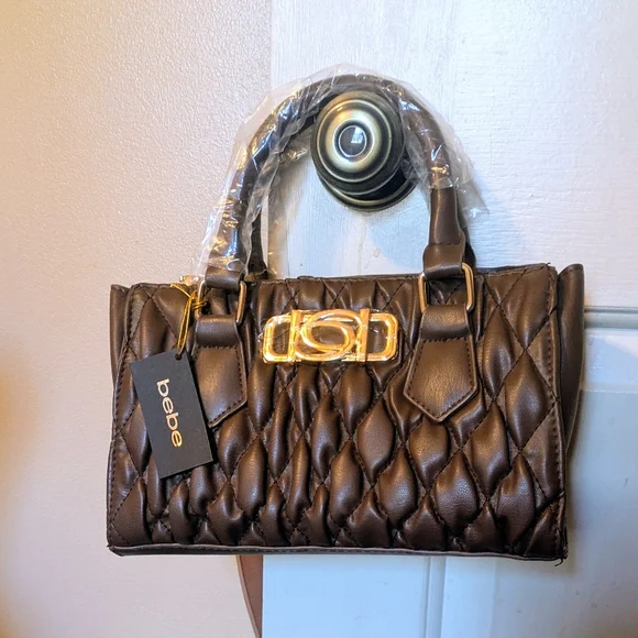 Bebe Sena Quilted Crossbody Chocolate - NWT - Picture 3 of 4